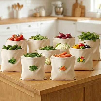 Cotton Reusable Vegetable Bags