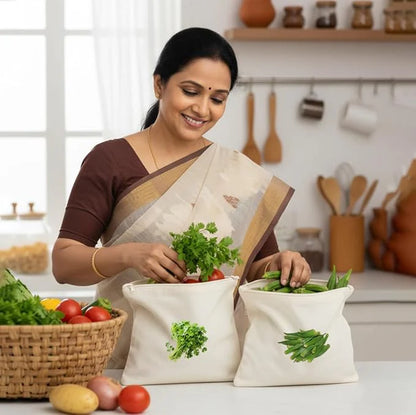 Cotton Reusable Vegetable Bags