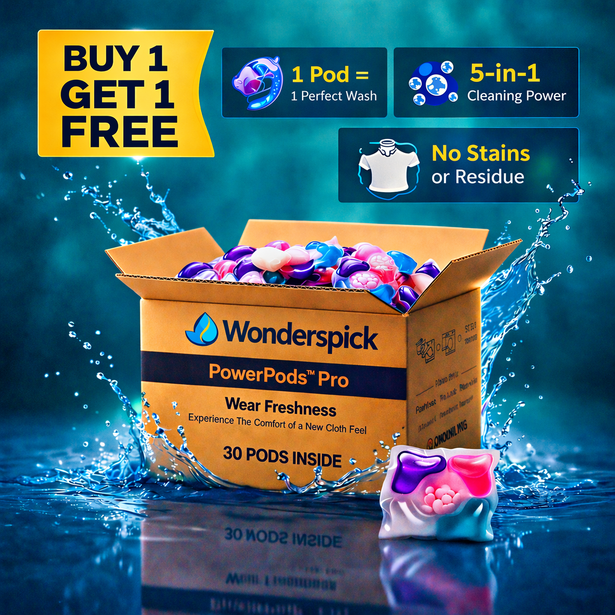 5-in-1 Washing Machine Laundry PowerPods Pro